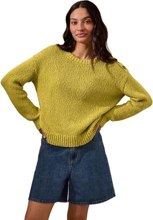 Celtic & Co. Slub Knit Button Detail Sweater in Ochre at Nordstrom, Size X-Large