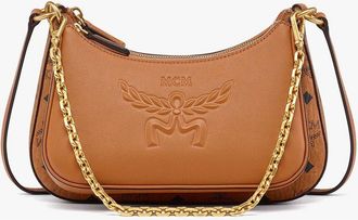 MCM Aren Duo Hobo in Visetos in Cognac at Nordstrom