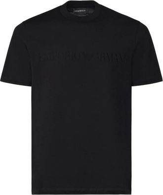 Emporio Armani Katoenen T-shirt met logo - Heren - Tops - Zwart - Maat: 3XL Katoen