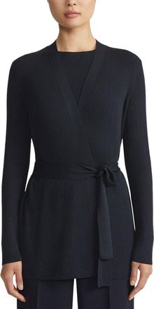 Lafayette 148 New York Plus Belted Rib Silk-Blend Cardigan