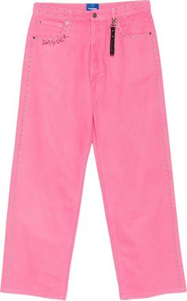 Dagger Stud-embellished Embroidered Jeans