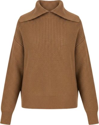 Autumn Cashmere Womens Long Sleeve Shaker Sweater In Camel