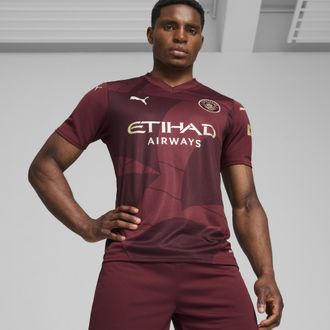 Puma Maglia gara Third Manchester City 24/25 da uomo, Abbigliamento, Rosso, S