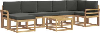 vidaXL Conjunto De Sof&aacute;s De Exterior 8 Uds. Blanco Y Antracita Vidaxl