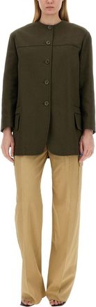 Max Mara Womens Recital Jacket - Dark Green Cotton - Size EU 40 (Womens)