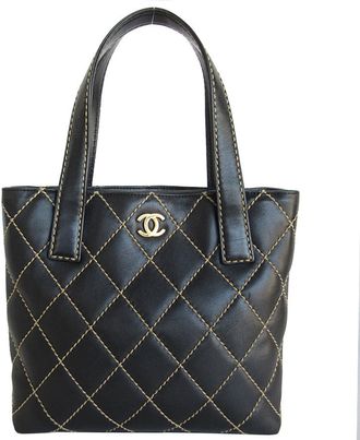 Chanel Leather Handbag Tote Bag (Pre-Owned)