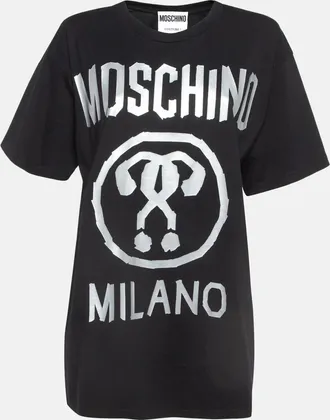 Moschino Black Double Question Mark Print Cotton T-shirt M