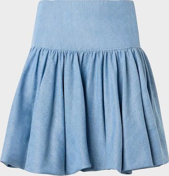 Akris Denim Balloon Mini Skirt