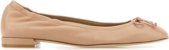 Stuart Weitzman Beige Solid Bria Ballet Flats