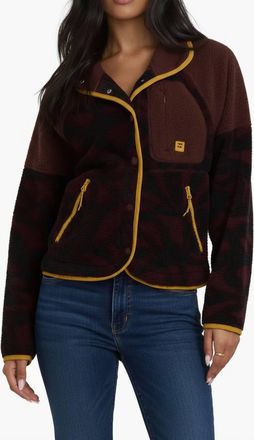 Billabong Popoyo Snap Up Fleece Jacket In Teak