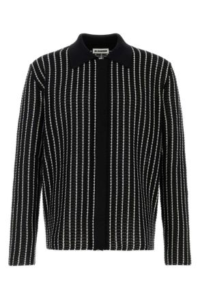 Jil Sander Embroidered Crochet Cardigan