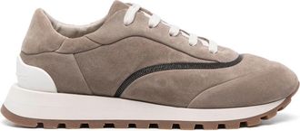 Brunello Cucinelli Leren Chain Sneakers - Dames - Sneakers - Beige - 36 EU - Leer - Schoenen