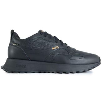 HUGO BOSS Mens Jonah Run Trainers - Black Leather - Size UK 11