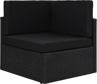 vidaXL Vidaxl - Sof&aacute; Seccional De Esquina De Rat&aacute;n Sint&eacute;tico Negro