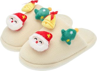 Generic Ladies Slippers Winter Footwear With Elevated Platform Sole Indoor Outdoor Comfortable Soft Warm Cozy Shoes Cozy House Slippers For Women(Beige, 5-6)