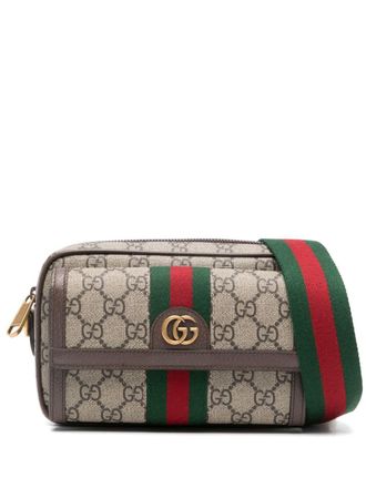 Gucci GG Supreme Web-stripe messenger bag - unisex - Canvas/Calf Leather - OS - Neutrals
