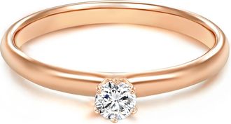 Tresor 1934 Womens Trilani Female Sterling Silver Ring - Rose Gold - Size M