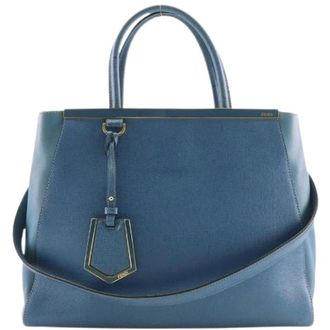 Fendi Pre-owned Handbags, female, Blue, Size: ONE SIZE Pre-owned 2Jours Calf Handbag