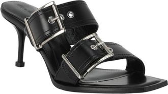 Alexander McQueen Alexander Mcqueen Double Buckle Punk Leather Mule