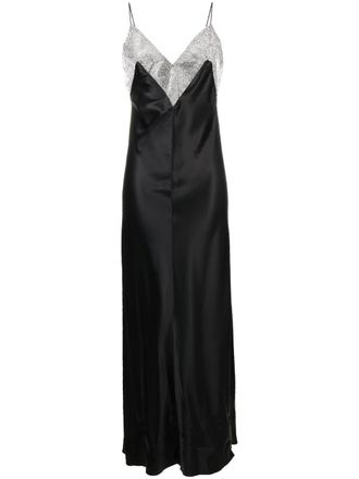 NUÉ Abito modello sottoveste con dettaglio glitter - Nero