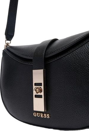 Guess Womens Shoulder Bag Black Polyurethane - Shoulder-Bags