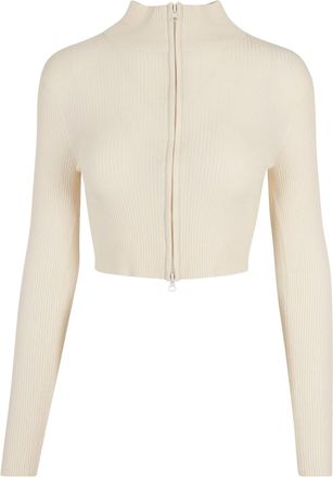 Urban Classics Dames/Dames Ribbed Gebreid Cropped Vest (Wit zand)
