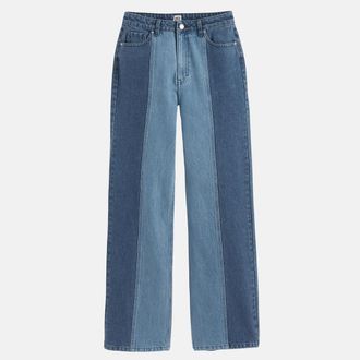 La Redoute Collections Tweekleurige wijde jeansbroek