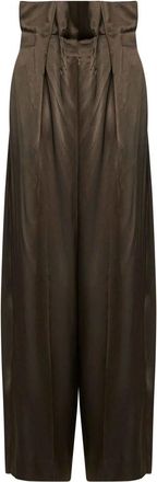 Khaite Broeken, Dames, Groen, 2Xs, Wijde broek