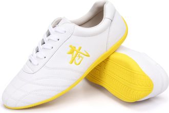 Generic Martial Arts Taewondo Shoes, Breathable Unisex Sports Boxing Karate Kung Fu Tai Chi for Children Teenager Adults(White,9.5 UK)