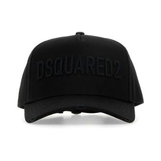 Dsquared2 Caps, male, Black, Size: ONE SIZE Black Cotton Baseball Cap