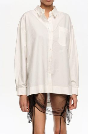 Bimba & Lola Cotton Shirt in Ivory at Nordstrom, Size X-Small Eu