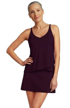 Lands End DDD-Cup Tulip Hem Tankini Top in Dark Wine at Nordstrom, Size X-Large
