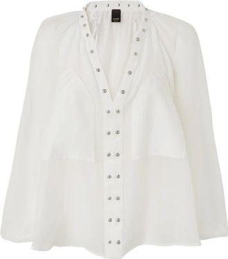 Pinko Blouses, female, White, M, White Snow Blouse 105281-a2m7