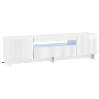 vidaXL Mueble De Tv Led Blanco Brillante Madera De Ingenier&iacute;a Vidaxl