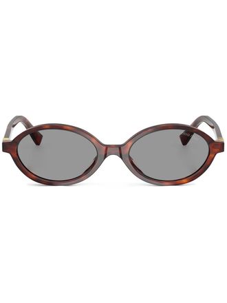 Miu Miu Eyewear Zonnebril met ovaal montuur - Bruin