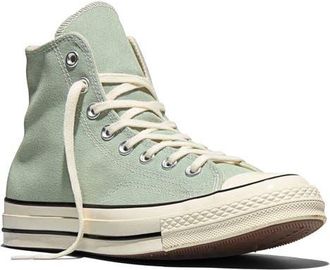 Converse Chuck 70 Canvas High Top Sneaker in Thyme Again/Egret/Black at Nordstrom, Size 9.5