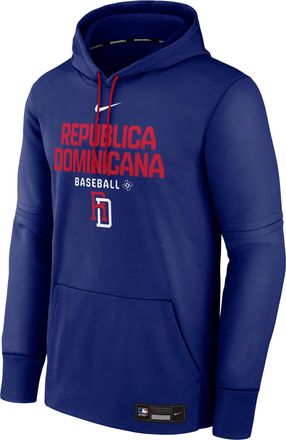 Nike Mens Dominican Republic National Baseball Team 2026 World Baseball Classic Authentic Collection Nike Therma Pullover Hoodie in Blue | NAC3198NWBD-ABV