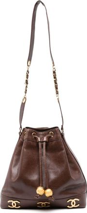 Chanel 1990s Triple CC leather bucket bag - women - Leather - One Size - Brown
