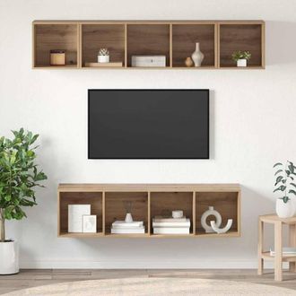 Berkfield Home 4 pcs Artisan oak 37 x 37 x 142.5 cm Engineered wood in Brown