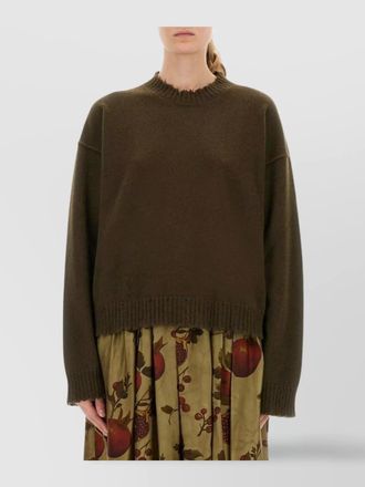 Uma Wang cashmere sweater featuring frayed neckline