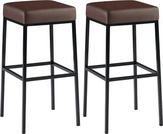 Clp Clp - Set De 2 Taburetes Montreal Altura 80 Cm Negro Marr&oacute;n