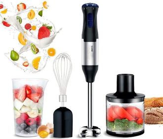 OEM Batidora El&eacute;ctrica Multifuncional De 1000 W, 5 Velocidades Ajustables, Con Varillas, Picadora De 500 Ml Y Vaso Medidor De 700 Ml, Para Pur&eacute;s, Sopas Y 