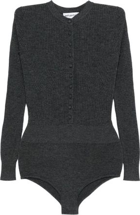 Self Portrait Body in maglia a coste - Grigio