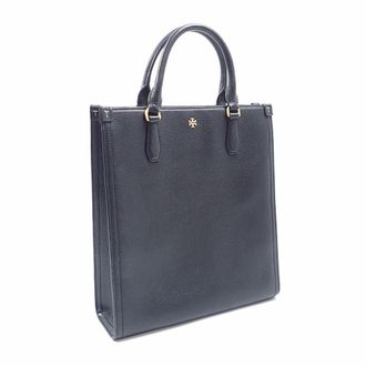 Tory Burch Black Leather Handbag Tote Bag (Pre-Owned)