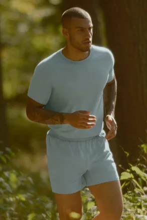 Alo Vapor Crewneck Short Sleeve Top in Desert Sage Grey, Size: Large