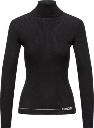 Moncler Wollen Coltrui Trui - Dames - Coltruien - Zwart - L - Wol - Truien & Vesten