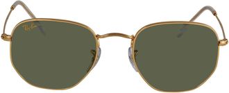 Ray-Ban Hexagonal Legend Gold Green Classic G-15 Unisex Sunglasses RB3548 919631 51