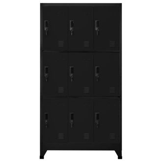 Berkfield Home Locker Cabinet Black 90x45x180 cm Steel | Size: 90 x 45 x 180 cm