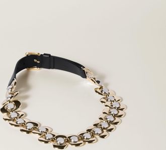 Miu Miu Leather and metal belt