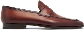 Magnanni leather slip-on Penny loafers - men - Leather/Leather/Leather - 41.5 - Brown